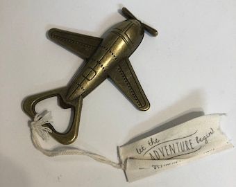Vintage Airplane Shaped Bottle Cap Opener Beer Pop by Kate Aspen New