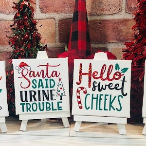 Christmas Farmhouse Mini Canvas with Easel, Christmas