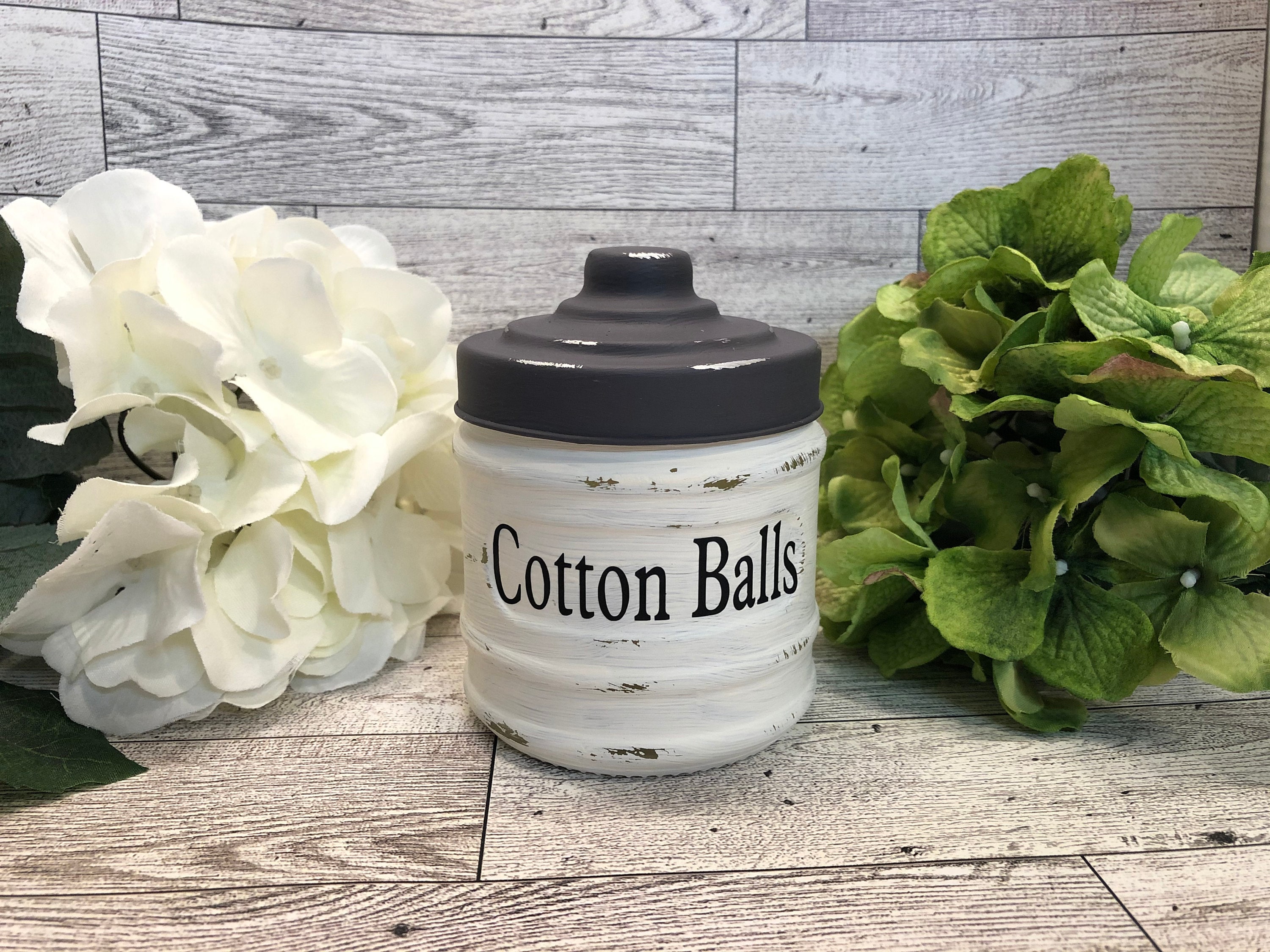 Cotton Ball Storage Wabjtam Cotton Balls Holder Canisters For Cotton