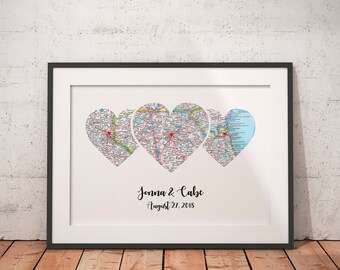 heart map etsy