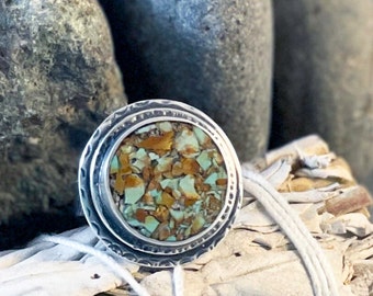 Natural Inlay Turquoise Sterling Silver Ring