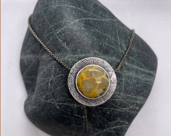 Hollow Formed Circular Pendant with Utah Conglomerate