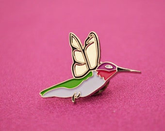 Hummingbird Soft Enamel Pin, Bird Lapel Pin