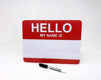 Hello My Name Is Dry Erase Board: Handwriting Practice, First Day Photo Prop