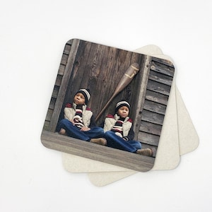 Personalized Photo Coasters: Custom UV Printed Cardboard Drink Coasters (Set of 4)