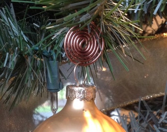 Antique Copper Christmas Ornament Hooks - 1 dozen