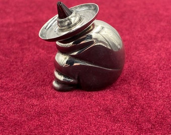 Sterling silver siesta man, perfume or snuff bottle, made in Mexico