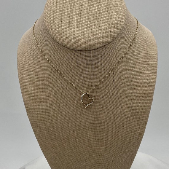 Vintage Sterling Silver Dangling Heart Necklace