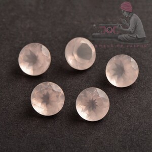 4mm Rose Quartz Gemstone Lot: Round Faceted Pink Stones