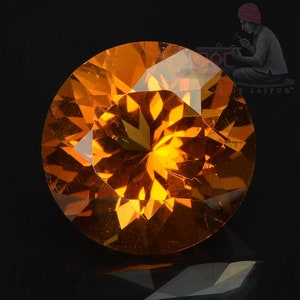 7.02 Carats 13mm Round Cut Citrine Loose Gemstone, Natural Yellow Citrine Gemstones, AAA Color 13mm Round Yellow Citrine gemstone,  1 Pieces