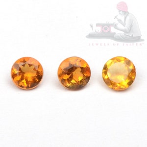 2.5mm,5mm,6mm Sizes Round Cut Citrine Loose gemstones - AAA color Faceted Citrine Gemstone - Natural Yellow Citrine Gemstone Wholesale lots