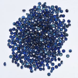Natural Blue Sapphire 0.9mm Round Faceted Loose Gemstones - Jewelry Making