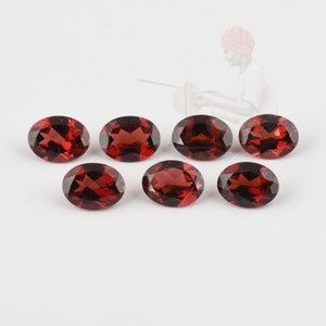 Natural Mozambique Red Garnet Calibrated Size 6x8mm Faceted Cut Oval Red Color Loose Gemstone Lot - Natural Garnet Gemstone