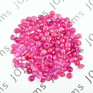 AAA Ruby Gemstones: 2mm Round Faceted Cut, Natural Pink Ruby