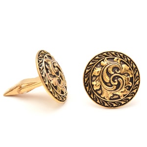 925 sterling silver Vintage cufflinks - 925 Sterling silver Floral Leaf Cufflinks ,Oxidized Silver Cufflinks, Men's Cufflinks / Gift for him