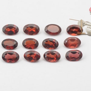 Natural Red Garnet Calibrated Size 5x7mm Faceted Cut Oval Red Color Loose Gemstone Lot - Natural Garnet Gemstone