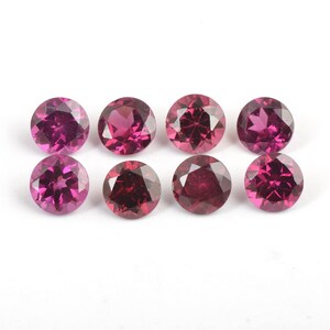 Round Rhodolite Garnet Gemstone: 5-8mm Faceted Cut, Pink Red Jewelry Stones