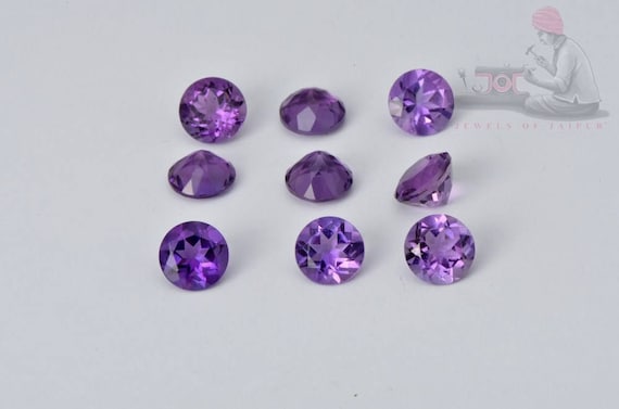 AAA Purple Amethyst Gemstone: 5-7mm Faceted Round, February