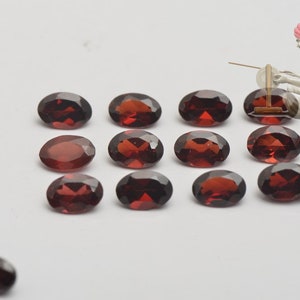 Natural Red Garnet Calibrated Size 4x6mm Faceted Cut Oval Red Color Loose Gemstone Lot - Natural Garnet Gemstone