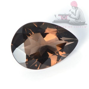 7x10mm Pear Faceted Cut Smoky Quartz Loose Gemstone: Natural Brown