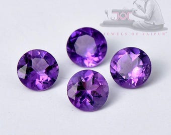 Natural Purple Amethyst Faceted Cut 4mm Calibrated Size Round Purple Color AAA Quality Top Grade Loose Gemstone Lot, Amethyst round cut
