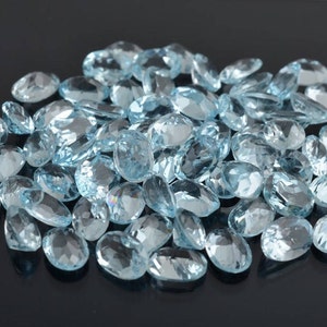 Natural Sky Blue Topaz 7x5mm Oval Cut Loose Gemstone -Calibrated Size Oval Blue Topaz jewelry making stones - 5 to 100 pieces lot