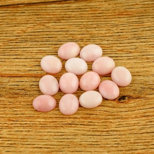 Natürlicher Pink Opal Edelstein - 10 x 12 mm Oval Cabochon Pink Opal flache Rückseite Loser Edelstein, ovale Form Pink Opal Edelsteine für die Schmuckherstellung