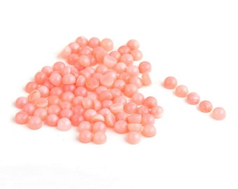 Natural Pink Opal 3mm Round Cabochon Top Quality Loose Gemstone, 3mm Pink Opal Round Loose Cabochon Gemstone Wholesale lots 5 to 100 pcs