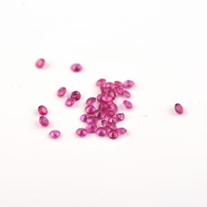 Faceted Natural Ruby: 1.70mm Round Cut Red Pink Gemstone, July Birthstone