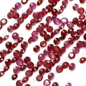 1.2mm Round Faceted Natural Pink Ruby: AAA Quality Loose Gemstone