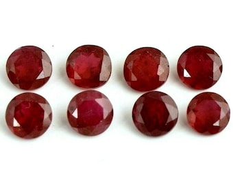 Natural Red Ruby 4mm Round Cut Loose gemstones  - 4mm Round faceted Ruby Gemstone - Jewelry making gemstones - 5 to 100 pcs