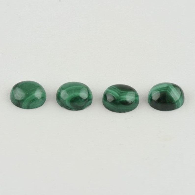 Green Tones Accented With Black Striations Gemstone Cabochon Natural Malachite Oval 9x11mm Cabochon