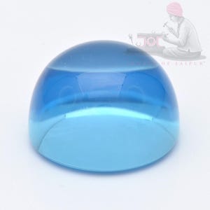 14mm Round Cab Swiss Blue Topaz Loose Gemstone - 19.02cts Natural Swiss Blue Topaz Round large Smooth Cabochon Gemstone lots  - 1 Piece