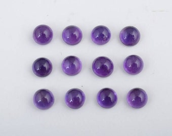 4mm round cabochon Purple Amethyst Gemstones, Round Cabochon Purple Amethyst Gemstone size 5mm ,6mm,7mm round Cabochons - 5-100 pcs lots
