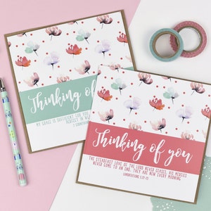 Pensando en usted tarjeta de lujo paquete mixto - Tarjeta floral - Tarjeta cristiana - Tarjeta de animación - pensando en usted - tarjeta de simpatía