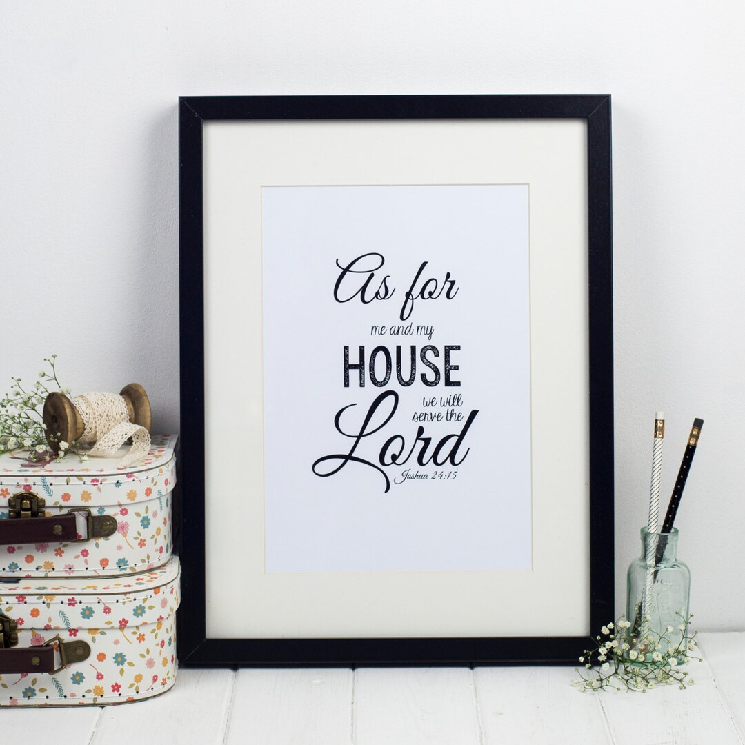 Joshua 2415 Framed Bible Verse Print Etsy UK