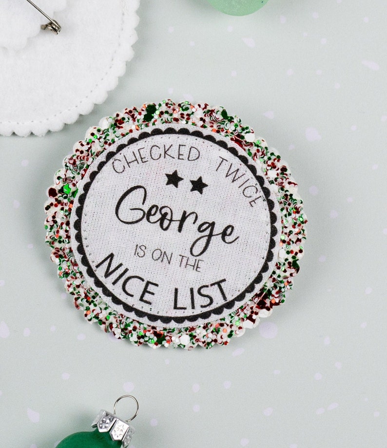 Personalised nice list badge Christmas nice list badge Children's Christmas badge Christmas Eve box Christmas gift Christmas badge Christmas mix