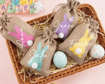 Easter bunny bag - Personalised easter bag - jute bunny bag - easter egg hunt -bunny treat bag - Easter treat - Easter gift for kids
