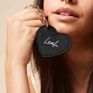 Personalised Keyring - Heart Keyring - Faux leather Keyring - Monogram Keyring - Bridesmaid Gift - Keyring for Teens - Personalised Heart
