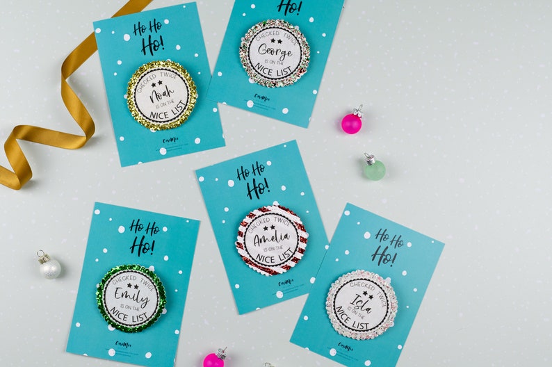 Personalised nice list badge Christmas nice list badge Children's Christmas badge Christmas Eve box Christmas gift Christmas badge image 5