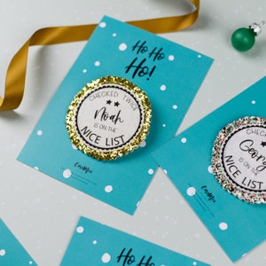 Personalised nice list badge - Christmas nice list badge - Children's Christmas badge - Christmas Eve box - Christmas gift - Christmas badge