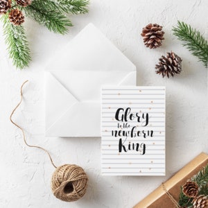 Glory to the Newborn King Christmas Card - Ensembles de cartes de Noël - Carte chrétienne - Noël - Cadeaux chrétiens France - Carte de Noël pour elle