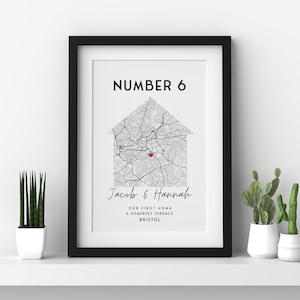 Regalo personalizzato per la nuova casa - Regali per l'inaugurazione della casa - Mappa della casa personalizzata - Regalo per la prima casa per coppia - Regali per la casa - La nostra prima casa