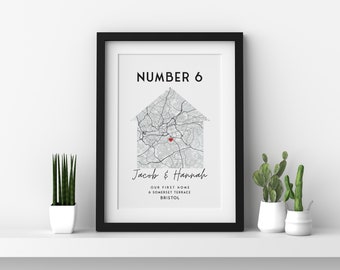 Personalisiertes neues Zuhause Geschenk - Einweihungsparty Geschenke - Personalisierte Haus Karte - Erstes Zuhause Geschenk für Paare - Geschenke für das Zuhause - Unser erstes Zuhause