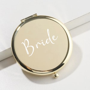 Compact mirror Personalised mirror Pocket mirror Foldable mirror Gifts for teens Make up gift Gift for bride Bride mirror Gold