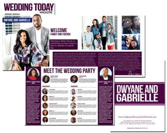 Wedding Magazine Program MS Publisher Template with VIDEO TUTORIAL (Fully Customizable)