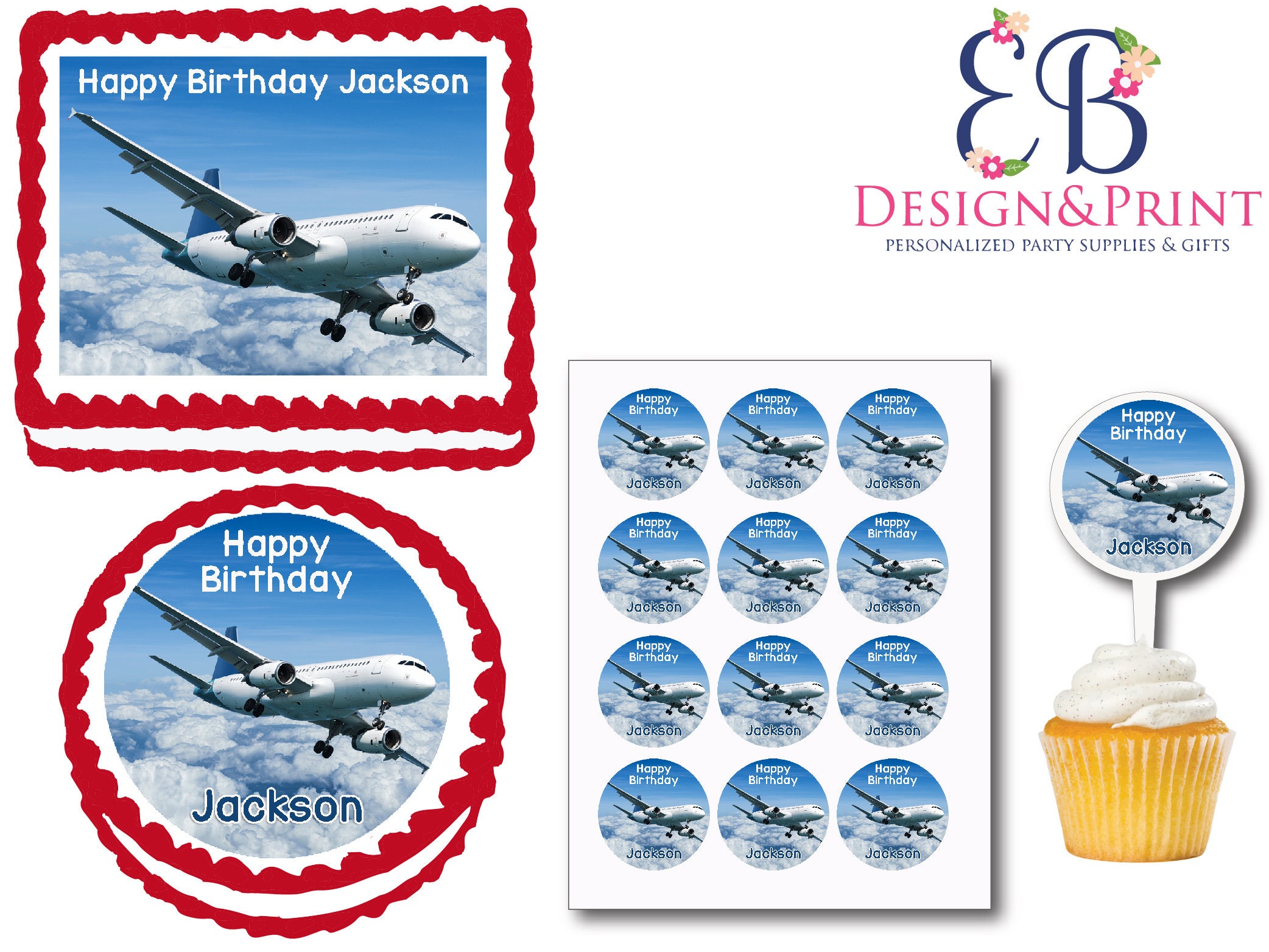 Airplane Aircraft Travel Transportation Planes Edible Birthday | Etsy