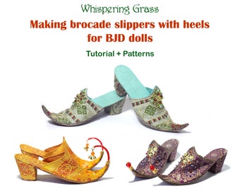 Digital PDF Tutorial Pattern: Making Brocade Slippers With Heels
