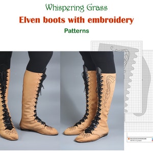 Digital PDF Pattern: Elven Boots with Embroidery
