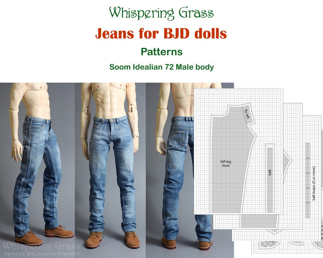Digital PDF Pattern: Jeans for Soom Idealian Male BJD Doll